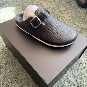 Shoe Surgeon Black Woven Men's Mule Loafers